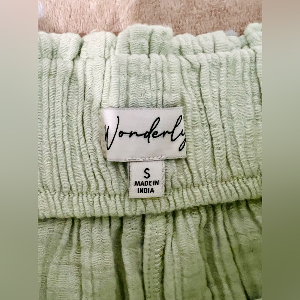 New w/ Tags Women's Wonderly High Waist Cotton Gauze Shorts Sz S Hazy Sage Color - Picture 4 of 9